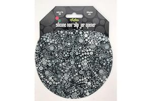 ANDRÉAS Andreas Silicone Non-Slip 6.25" Jar Opener, Easy Lid Opener, Made with Silicone and Fabric, Dishwasher Safe, Garlic Peeler, Effervescence, 6.25 inch