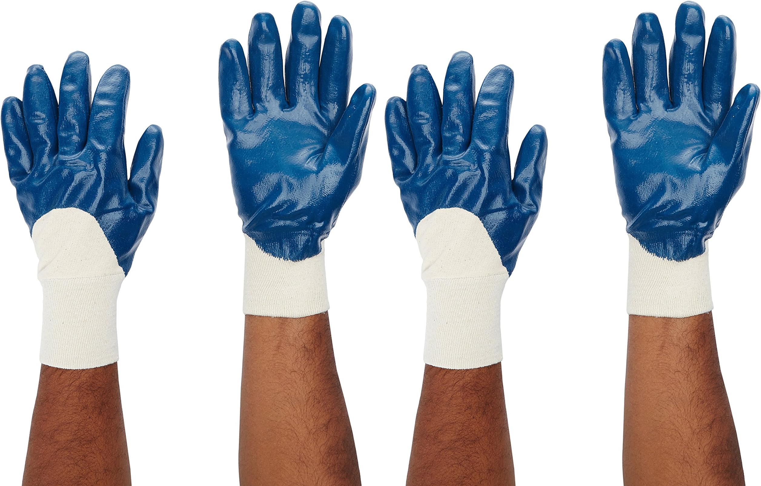 Acme Safewell NTR-605 Nitrile Half Coated Gloves, Large, Blue Coating (Eco), Pack of 2 Pair