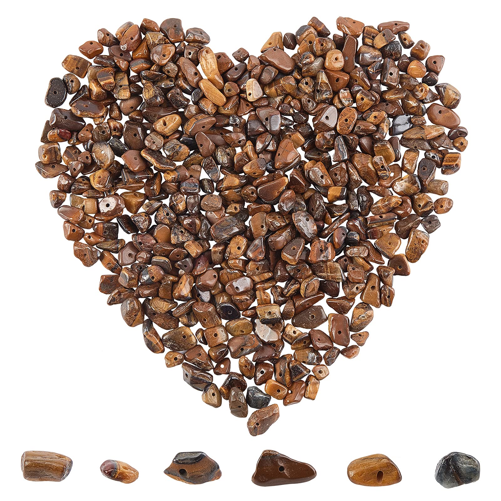 SUNNYCLUE 400pcs Tiger Eye Chips 5-8mm Long Tiger Eye Beads Irregular Chips Stone Beads Gemstone Semi Precious for DIY Jewelry Making Bracelet Necklace