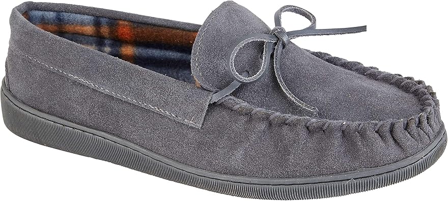 mens moccasin slippers size 6
