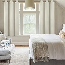 Diraysid Light Beige Grommet Blackout Curtains for