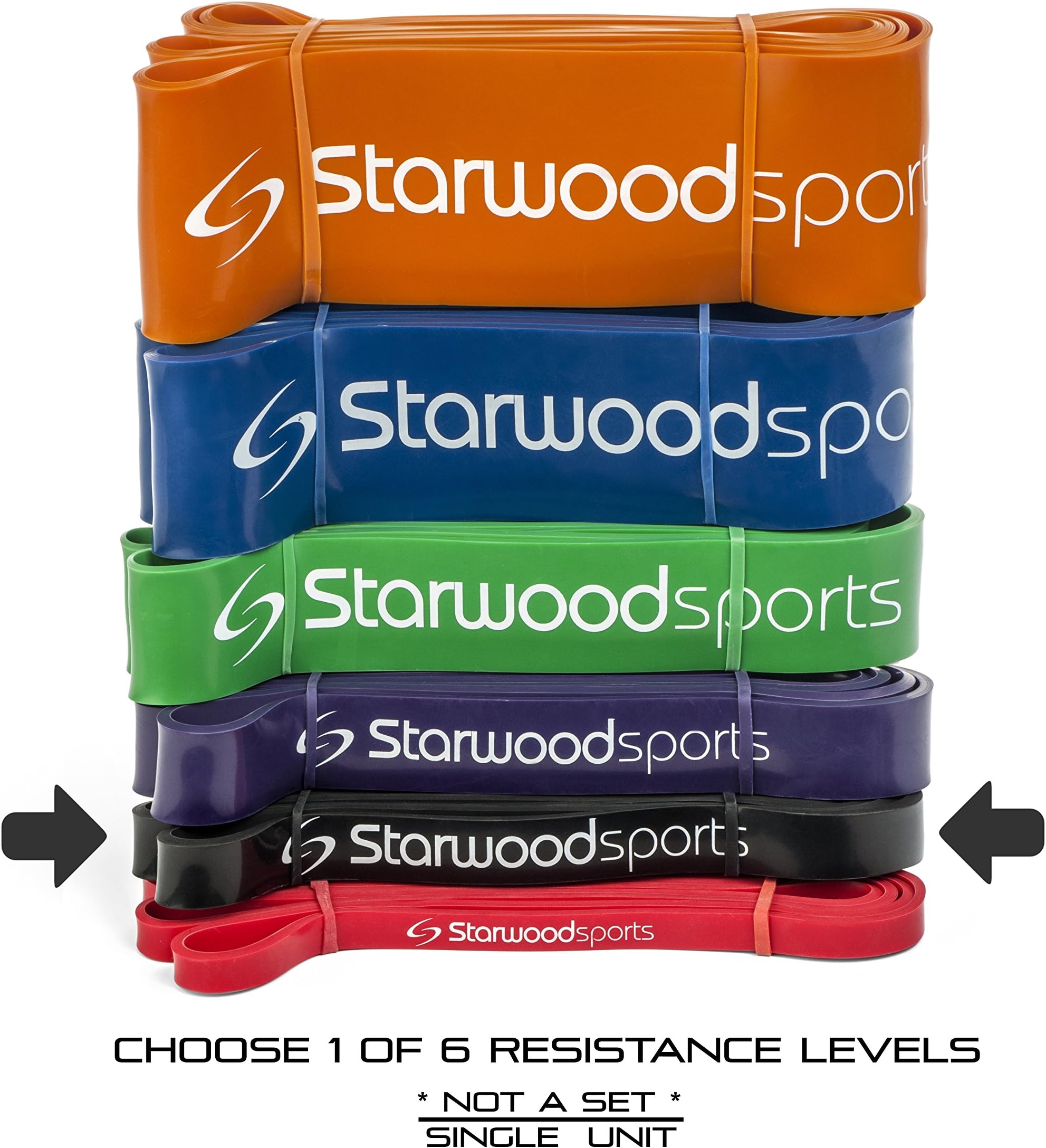 Starwood Sports Resistance Bands - Pull Up Bands – Exercise Bands for CrossFit - Powerlifting - Assisted Pull Ups - Mobility Bands (One Band) for Men and Women