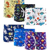 Boys 100% Cotton Soft Boxer Briefs Size 18M-12Yrs Tagless Underwear 6-Pack | Skin-Friendly, Breathable, Durable Seams, Elastic Waistband, Various Prints, Comfy Fit with Front Opening Fly, Wedgie Free