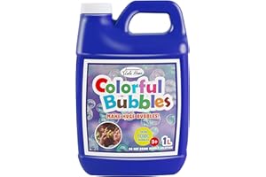 Lulu Home Concentrated Bubble Solution, 1 L/ 33.8 OZ Refill for Bubble Machines, Giant Wands, and Blowers - Up to 2.5 Gallons for Kids' Birthday Parties