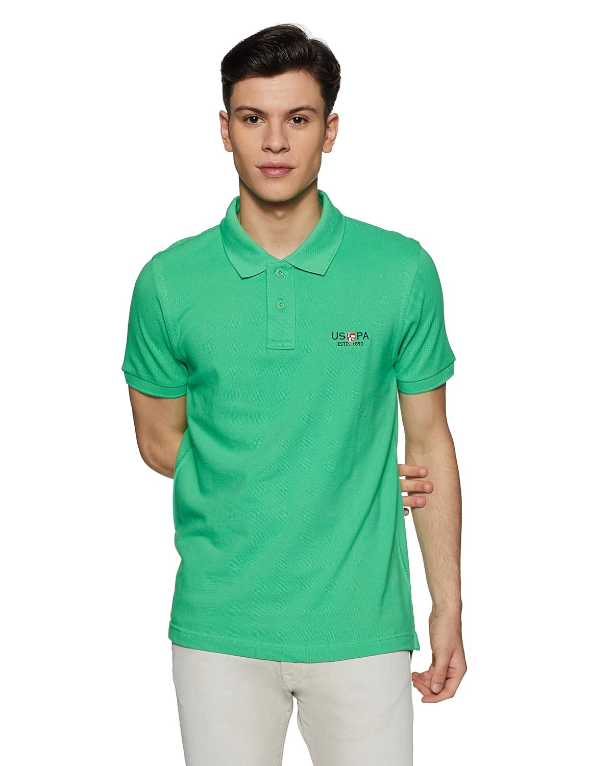 u.s. polo assn. men's solid regular fit cotton polo