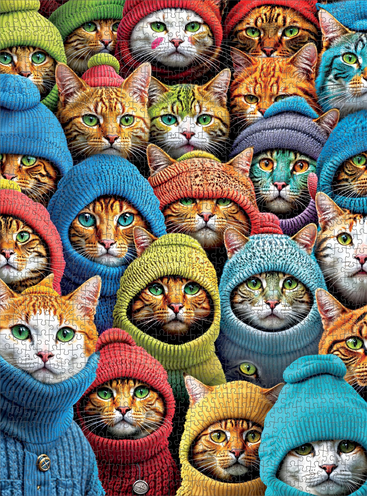 Cross & Glory - Whiskered World: A Kitty Kaleidoscope - Cat Jigsaw Puzzles for Adults, 1000 Piece Puzzle, Vibrant, Challenging & Detailed, Cat Puzzles