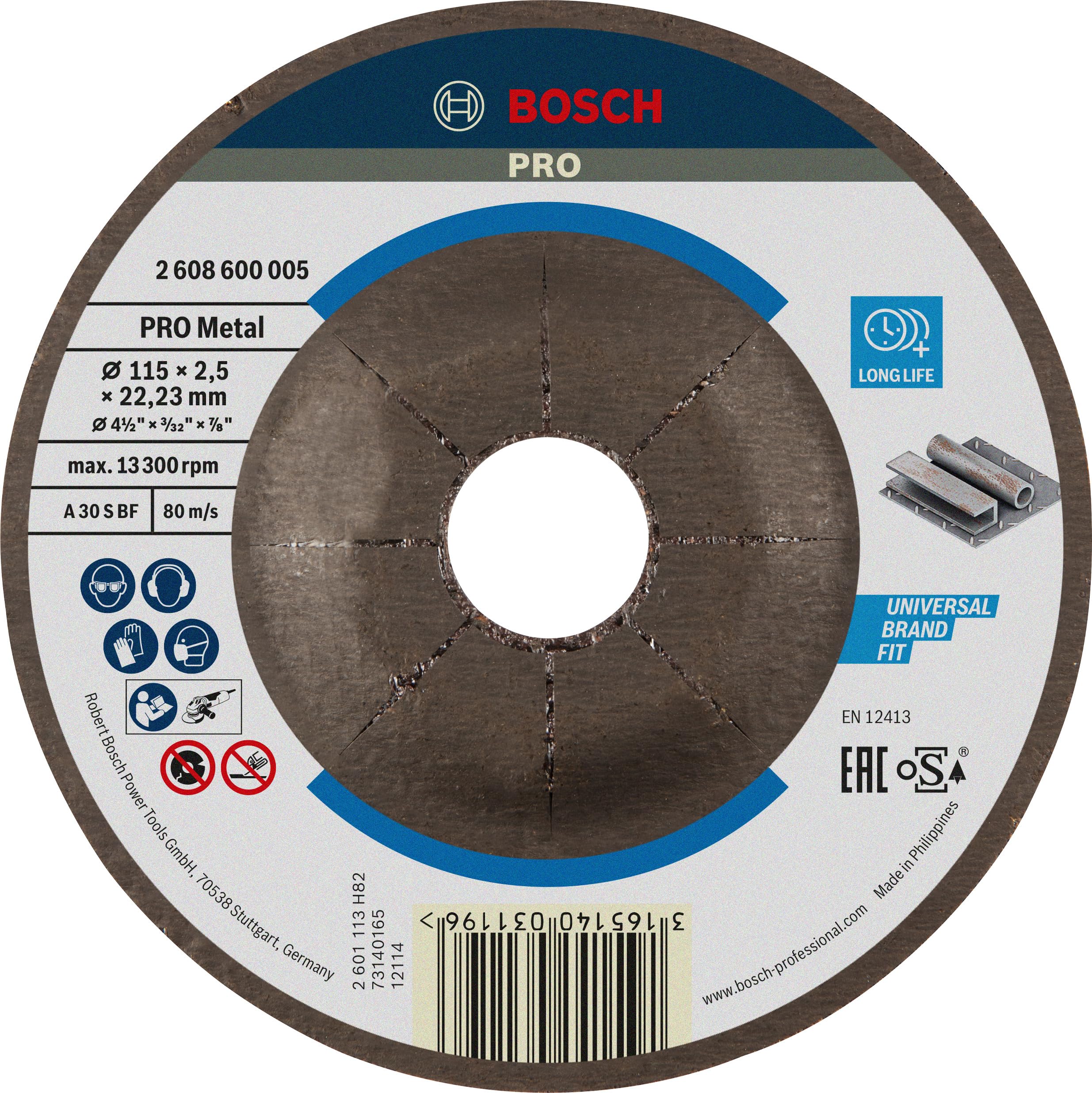 Bosch 2608600005 Metal Cutting Disc with Depressed Centre