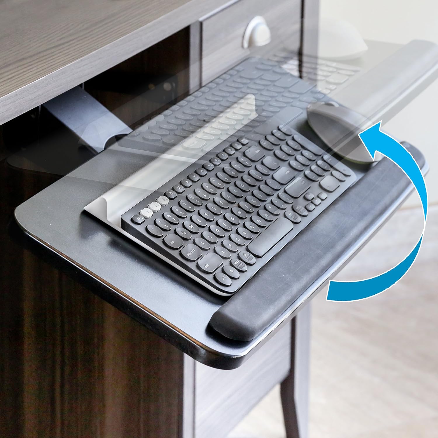 Seville Classics Keyboard Tray Airlift 360 ClampOn ExtraWide Under