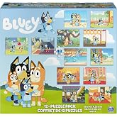 Spin Master Games Bluey 12-Pack Jigsaw Puzzles for Preschoolers | Includes 12 Jigsaw Puzzles, Screen-Free Activity, Develops Visual Skills, Fine Motor Skills &amp; Dexterity, STEM Toy, Ages 4+