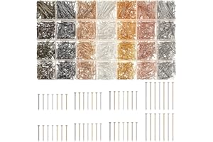 Junkin 2800 Pieces Flat Head Pins for Jewelry Making DIY, Head Pins Set 0.63 Inch, 0.71, 0.79, 1.18 Inch Earring Bracelet Pendant Jewelry Making(Multicolor)
