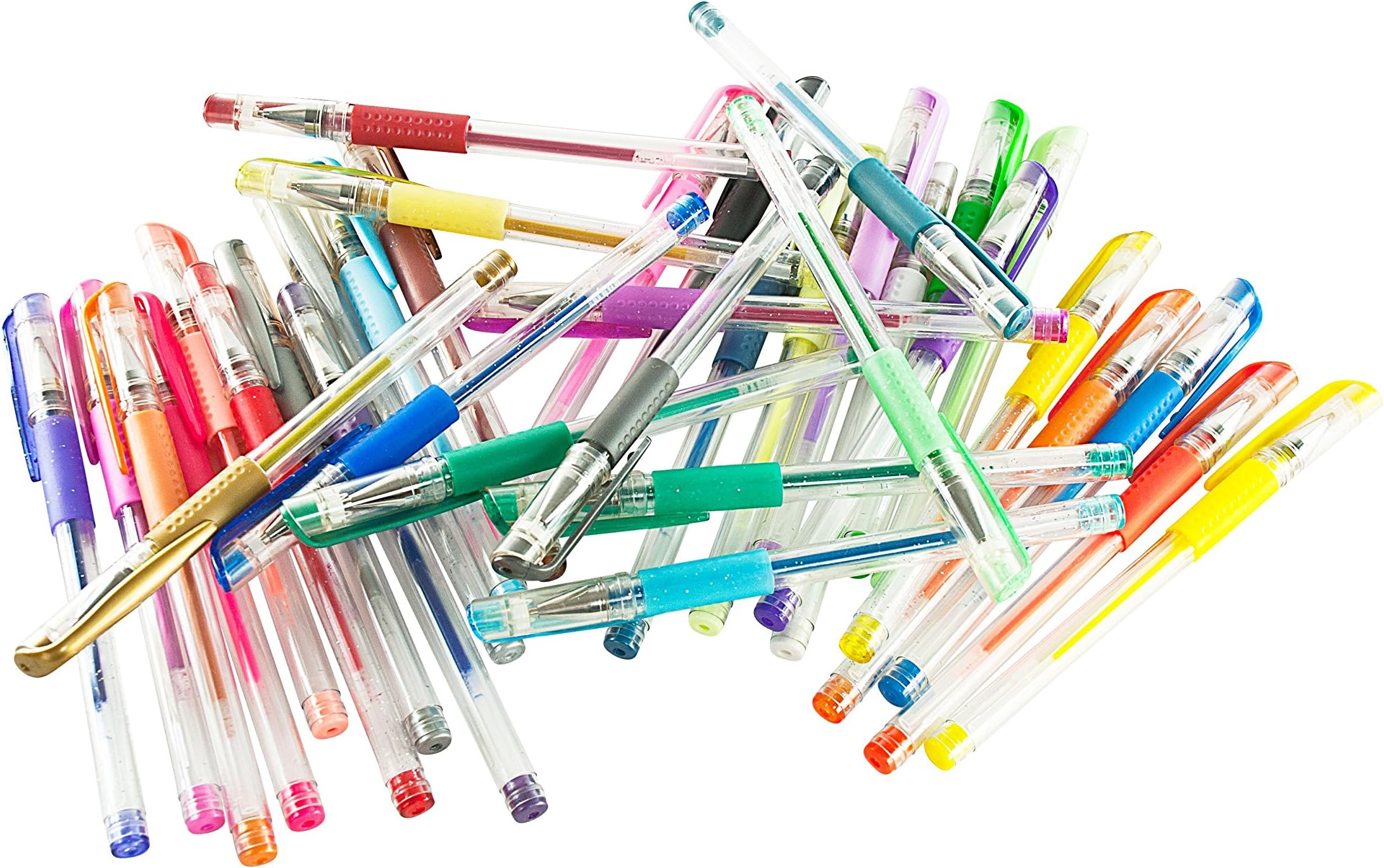 36 Gel Pen For Adult Coloring Books: Pens Set With Rubber Comfort Grip and 50% More Ink Than Other Sets: Glitter, Neon & Pastel Pens, Great For Coloring