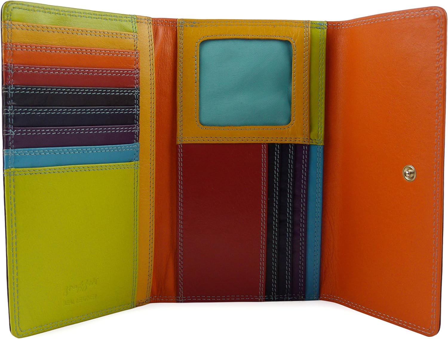Golunski Ladies Leather Tri-Fold Flap Over Purse/Wallet Graffiti Gift Box (Black/Tropical), Black With Tropical
