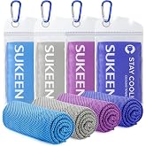 Sukeen 4 Pack Cooling Towel (40"x12"),Ice Towel,Soft Breathable Chilly Towel,Microfiber Towel for Yoga,Sport,Running,Gym,Work