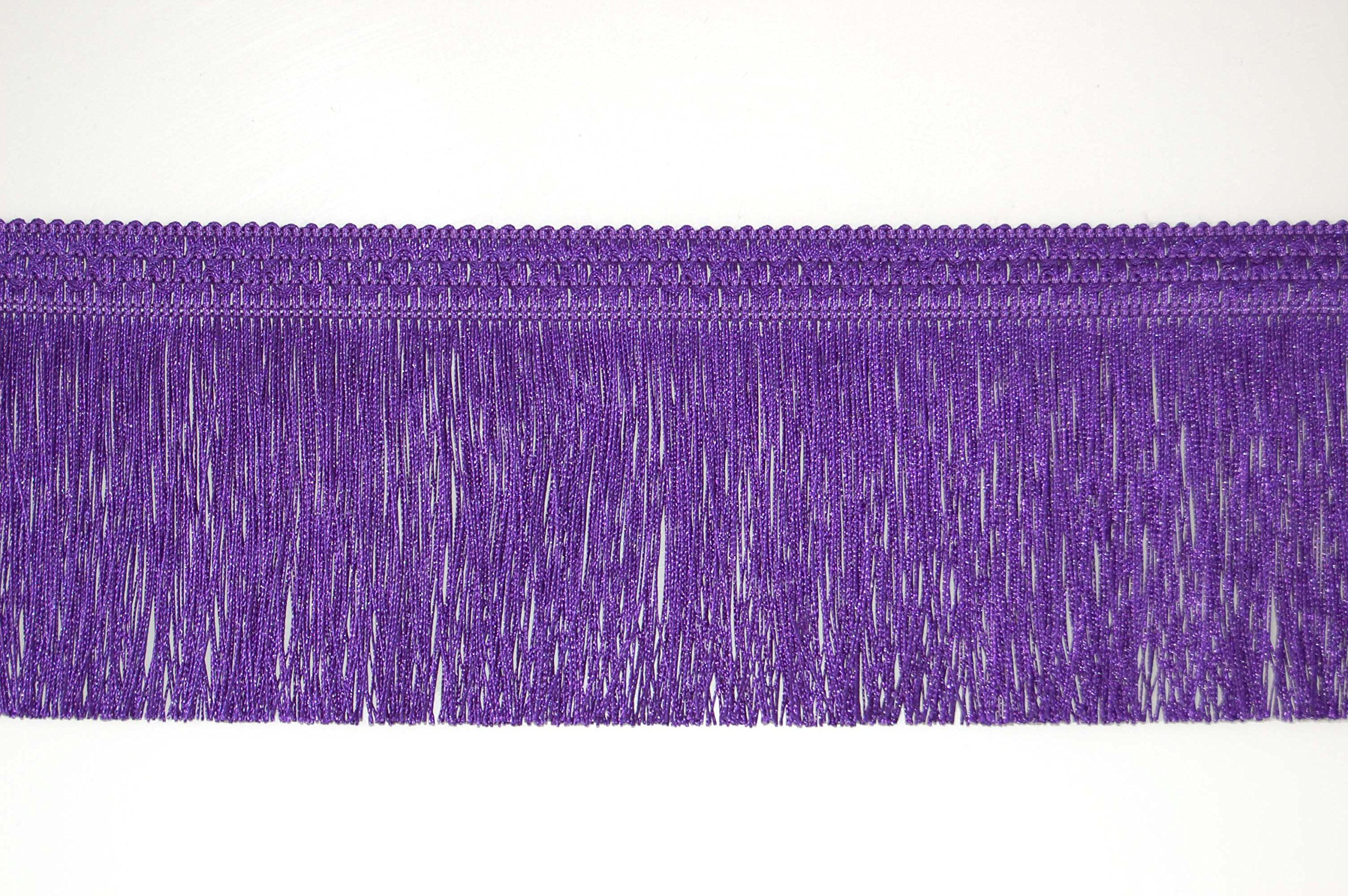 Mnj-Trimmings-4 METRE Fringe Tassel Trim 10CM Wide Available in 17 Colours (Purple)