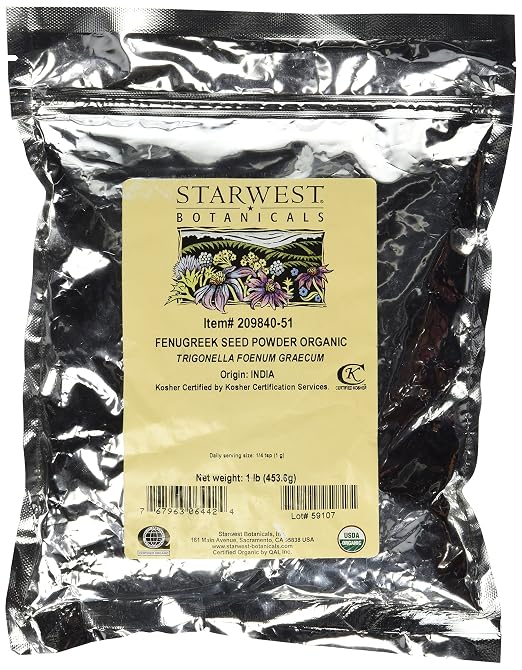 Fenugreek Seed Powder Organic Starwest Botanicals 1 lb