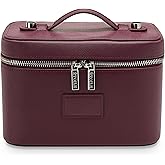 ETOILE - Mini Vanity Case Burgundy - Stylish Travel Makeup Bag Organizer With Removable Dividers