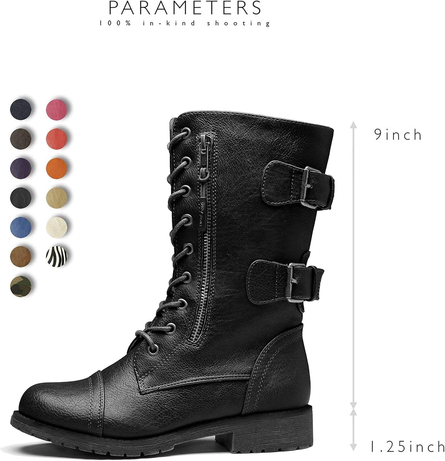 DailyShoes Women's Ankle Bootie High Lace up Military Combat Mid Calf Credit Card Knife Money Wallet Pocket Boots: Shoes