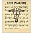 Wallbuddy Nurse's Pledge Nurse graduation Gift Florence Nightingale Pledge Modern version Medical Field Room Decor/Home Office Wall Art, Nurse/Nursing Bedroom Decorations(5 x 7, Parchment)