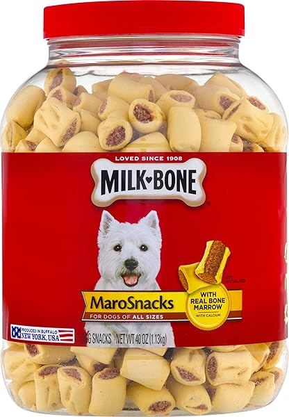 MILK-BONE MAROSNACKS SMALL DOG TREATS WITH REAL BONE MARROW, 40 OZ. CANISTER