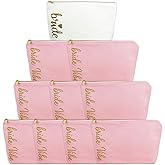 LADY&HOME Bridesmaid Makeup Bag Bride Vibe Team Bride Makeup Bag Wedding Party Cosmetic Bag Bridesmaid Proposal Gifts for Bridal Shower,Wedding,Bachelorette