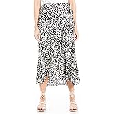 Max Studio Womens Crepe Maxi Ruffle Skirt