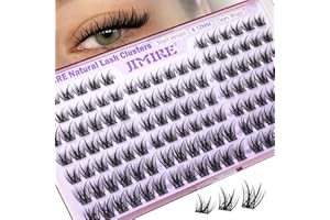 JIMIRE 8-12MM Lash Clusters Natural Look Wispy Cluster Lashes C Curly Short Eyelash Clusters 120Pcs Soft DIY Individual Lashe