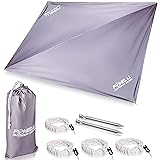 Foxelli Rain Tarp – Hammock Rain Fly, 12ft Lightweight Camping Tarp, Waterproof Backpacking Tarp Shelter with Included Extra 