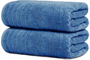 Tens Towels Large Bath Sheets, 100% Cotton, 35x70 inches Extra Large Bath Towel Sheets, Lighter Weight, Quicker to Dry, Super Absorbent, Oversized Bath Towels (Blue)