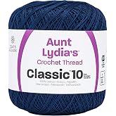 Coats Crochet Aunt Lydia's Crochet, Cotton Classic Size 10, Navy