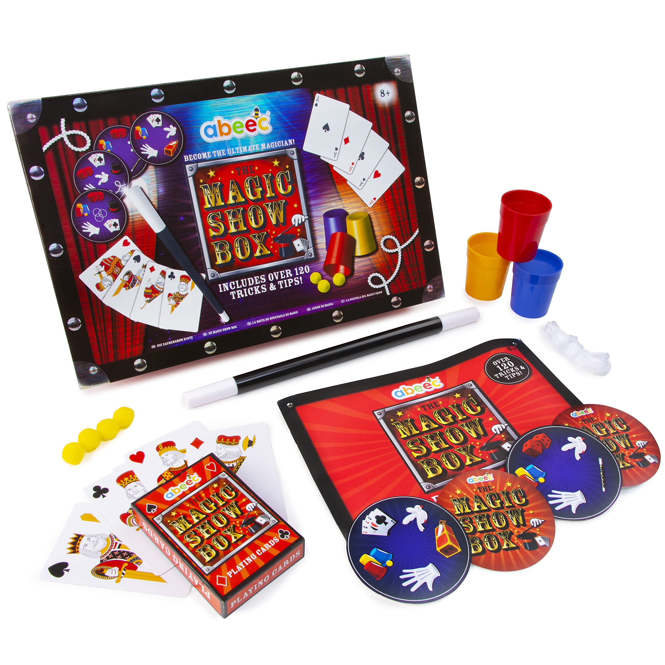 Abeec Magic Show Box - Magic Set For 8 Year Old - Includes Magic Wand & Magic Tricks