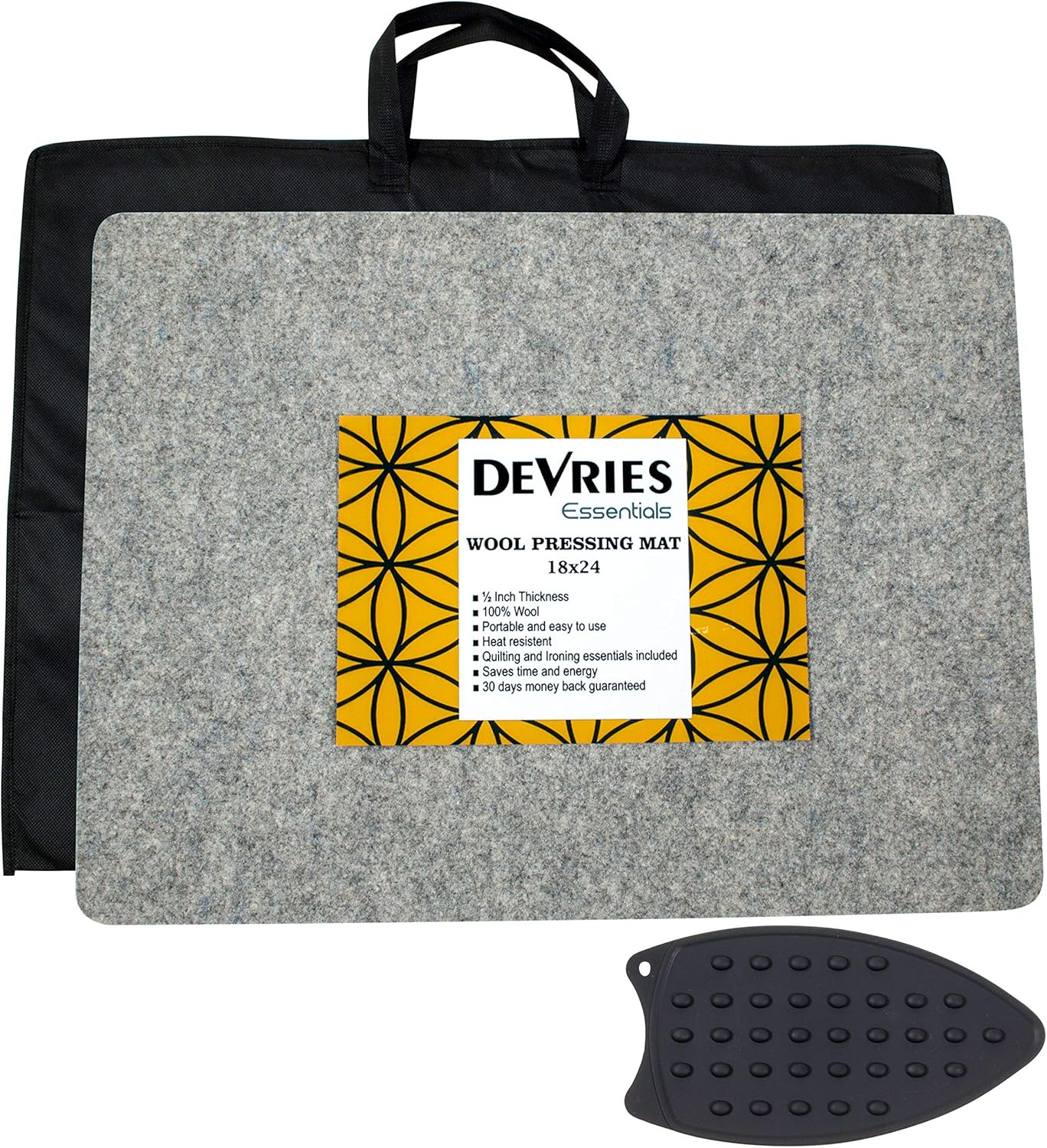 DeVries Essentials Wool Pressing Mat for Quilting 18" x 24