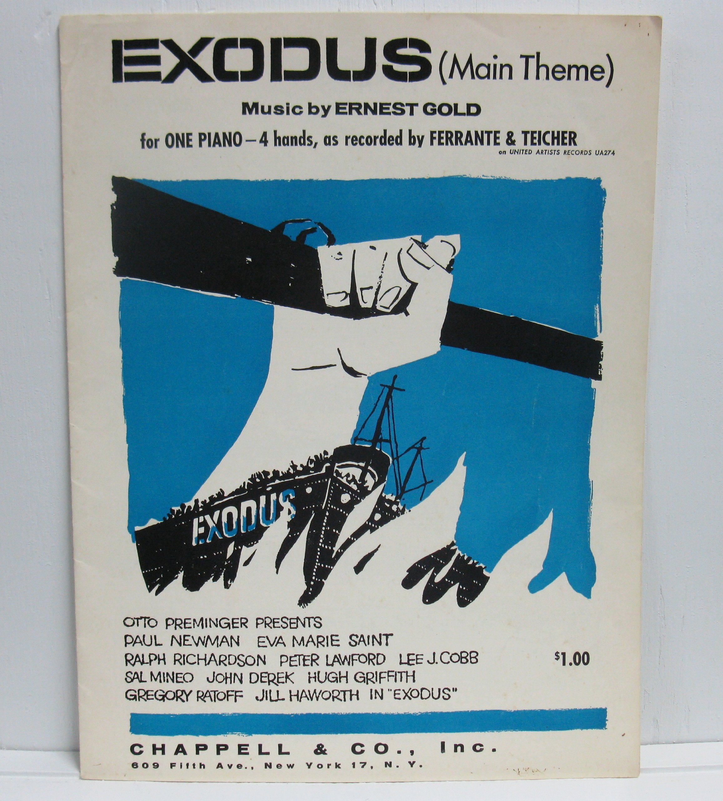 Exodus Main Theme For One Piano 4 Hands Sheet Music 1960 Chappell Co Inc As Recorded By Ferrante Teicher Amazon Com Books