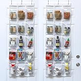 Simple Houseware 15 Pockets Clear Over the Door Pantry Organizer, 2 Pack | 52" x 18", Cabinet & Kitchen Hanging Storage