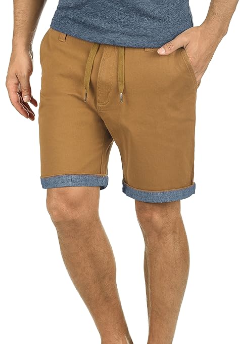 !Solid Lagoa Herren Chino Shorts Bermuda Kurze Hose Mit Kordel Aus Stretch-Material Regular Fit