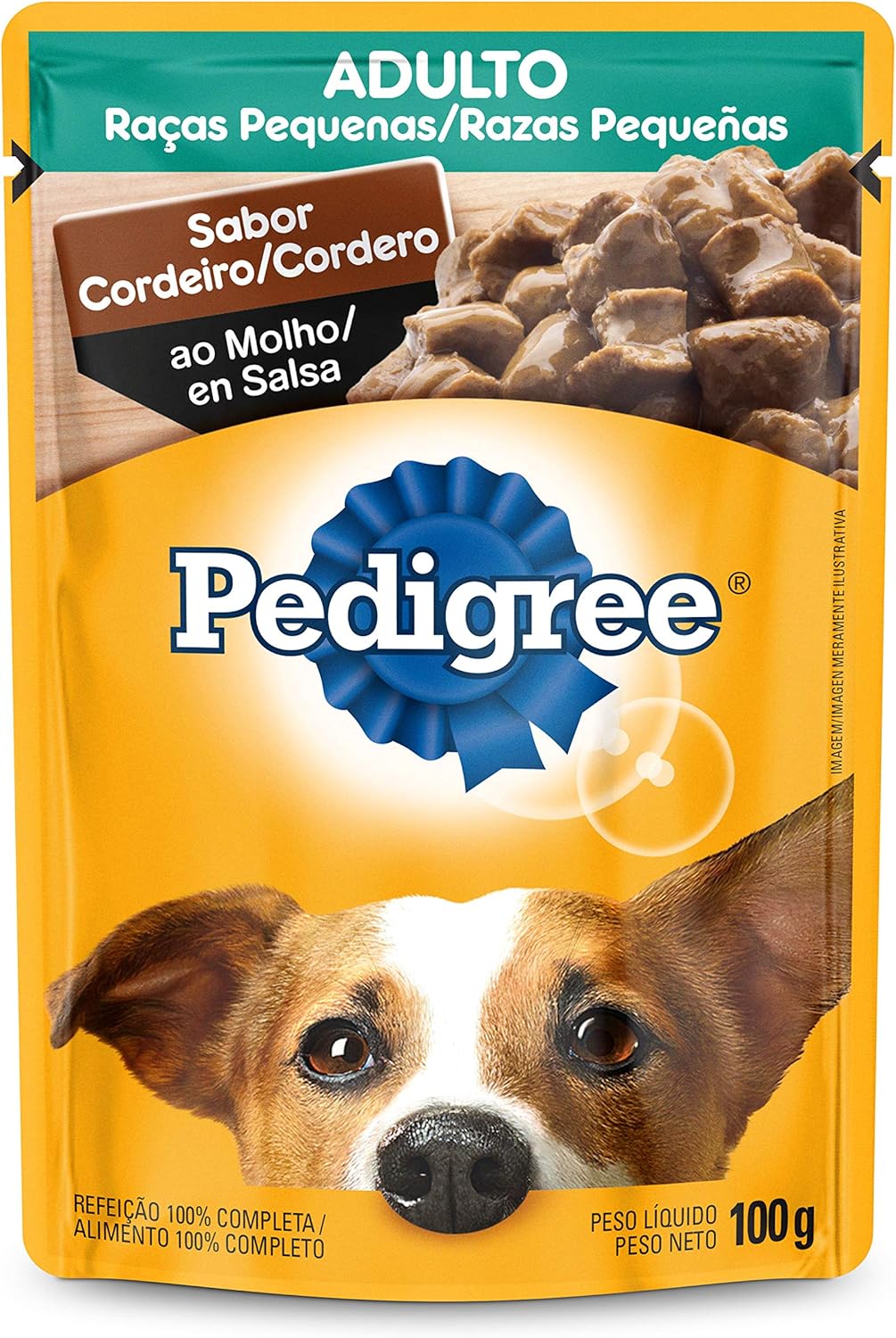 Ração Úmida Pedigree Sachê Cordeiro ao Molho para Cães Adultos de Raças...