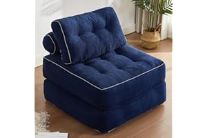 Afuson Folding Chair Bed, Futon Sofa Bed, Floor Couch for Adults Chair for Living Room, Lounge Sofa, Convertible Sofa Bed, Small Couches for Small Spaces, Blue