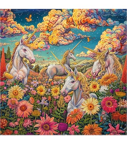 Amazon.com: Wooden Jigsaw Puzzle for Adults, Unicorn Sunflower