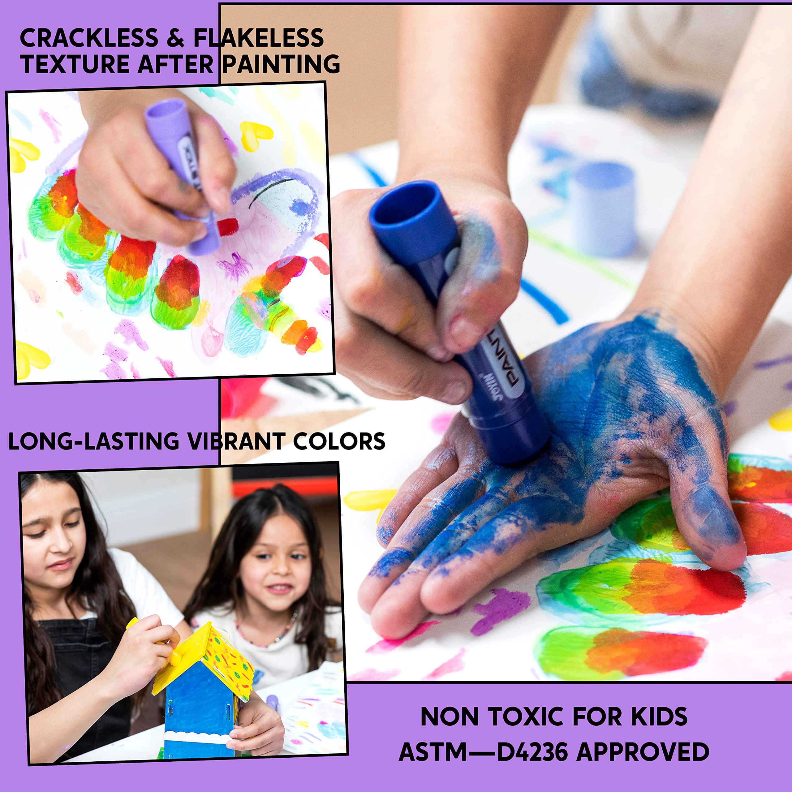 JOYIN 36 Colors Washable Tempera Paint Sticks, Art Supplies, Paint for Kids, Quick Drying and No Mess Arts Project, Gifts for Kids and Artists