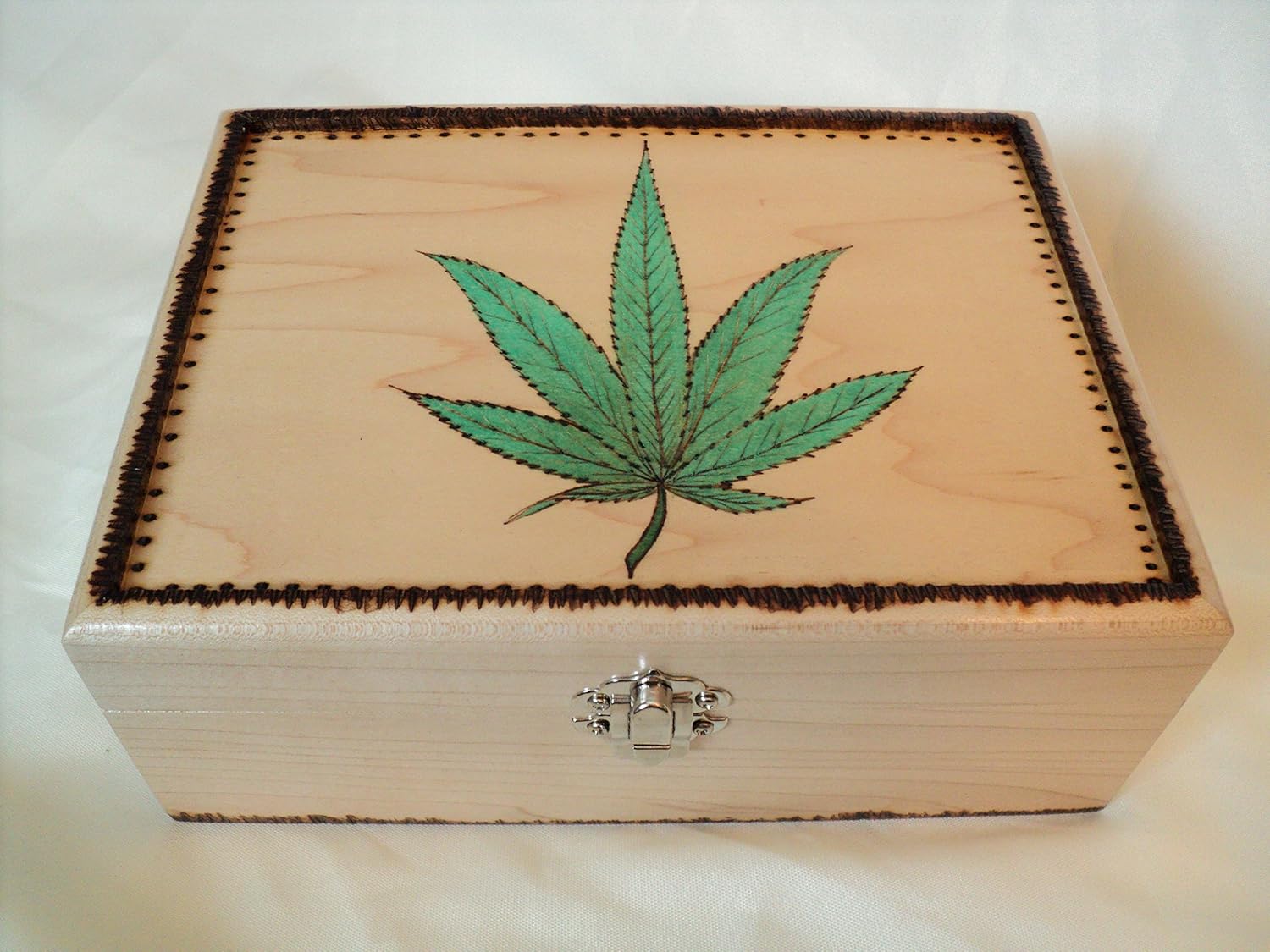 Amazon Com Maple Wood Woodburned Stash Box Marijuana Cannabis Weed Smoke Stash Box Handmade
