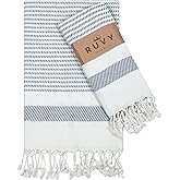 Ruvy Home Basics Turkish Hand Towels for Bathroom Set of 2 | 18"x40", Cotton | Decorative Towel for Bathroom, Kitchen, Dishcloth, Tea, Yoga, Face, Gym - Light Grey