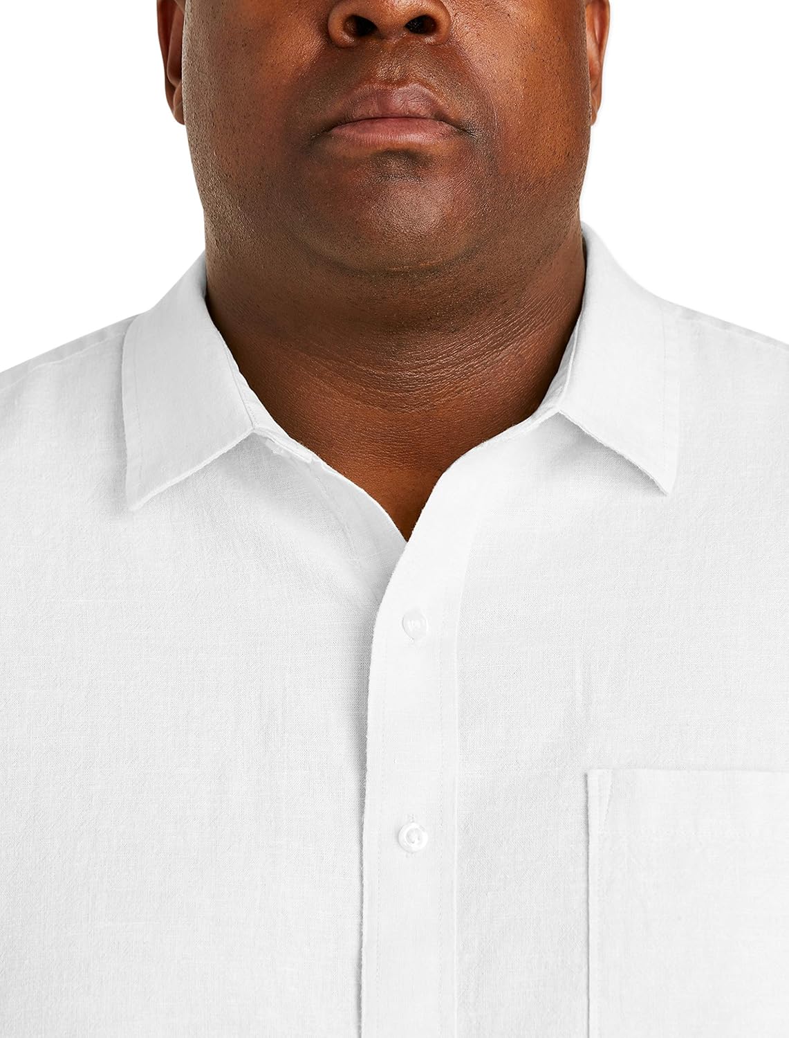  Essentials Men's Big & Tall Long-Sleeve Linen Cotton Shirt fit by DXL: Clothing