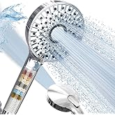 Magichome Filtered Shower Head with Handheld, 10-Mode Adjustable Detachable Chrome Showerhead w/Stainless Hose, Water Softener Filter Beads for Hard Water - Remove Chlorine, Reduce Dry Itchy Skin