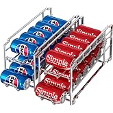 Simple Houseware 2-Pack Stackable Beverage Soda Can Dispenser Rack, Chrome | Metal Soda Can Soft Drink Organizer