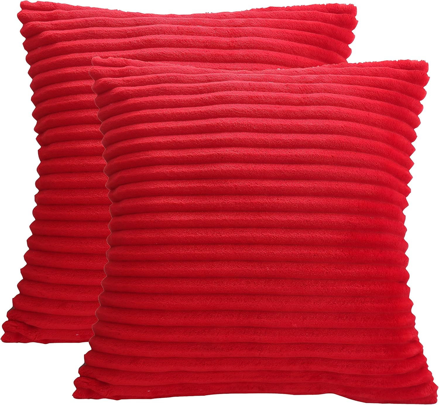 Special SG Glory Pack of 2,Supersoft Square Textured Decorative Throw Pillow Cover Cushion Covers Pillowcase, Home Decor Decorations for Sofa Couch Bed Chair(Red,18x18 Inches): Home & Kitchen