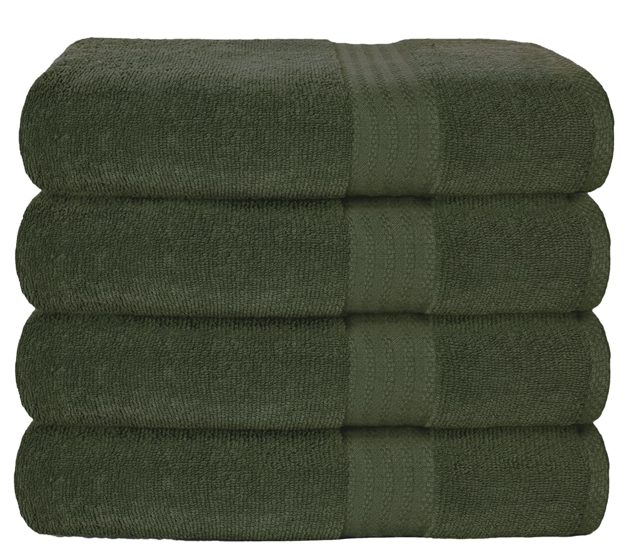 Photo 1 of ***4 TOWEL***GLAMBURG Premium Cotton 4 Pack Bath Towel Set - 100% Pure Cotton - 4 Bath Towels 27x54 - Ideal for Everyday use - Ultra Soft & Highly Absorbent - Olive Green