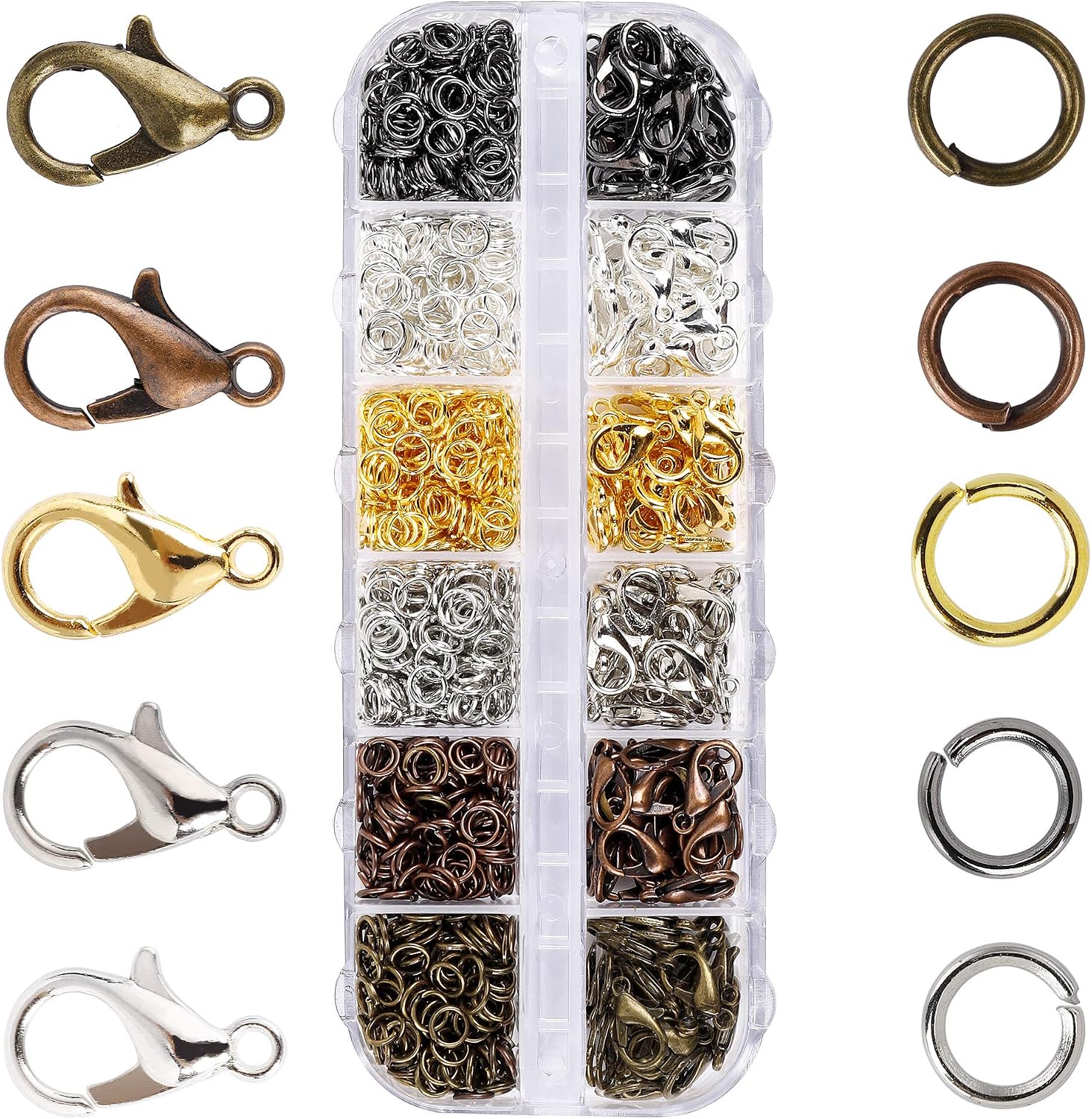 10er Pack Schmuck Karabinerhaken 1 X 12mm Karabiner - THAL VERSAND