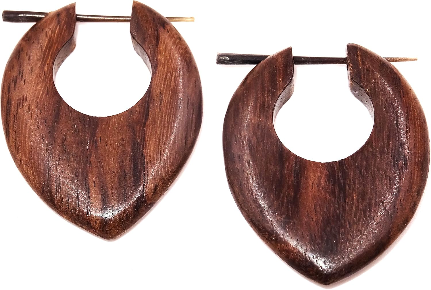 BALI PAPAYA Falso Dilatador Madera Pendientes Piercing Hombre ...