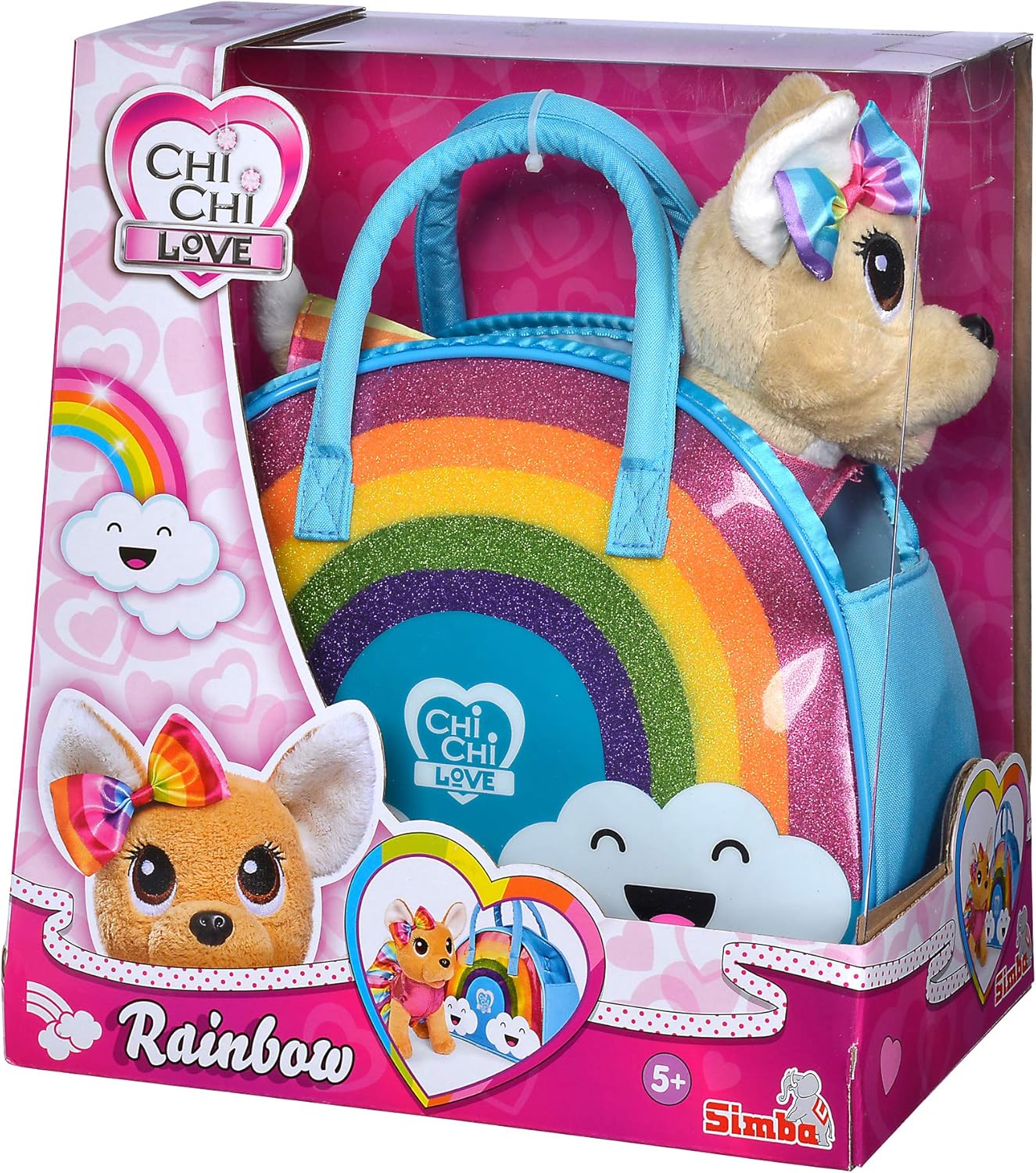 Simba 105893438 ChiChi Love Rainbow Chihuahua Plush Dog in Cute Rainbow Outfit with Matching Bag, 20 cm, from 3 Years - Image 4