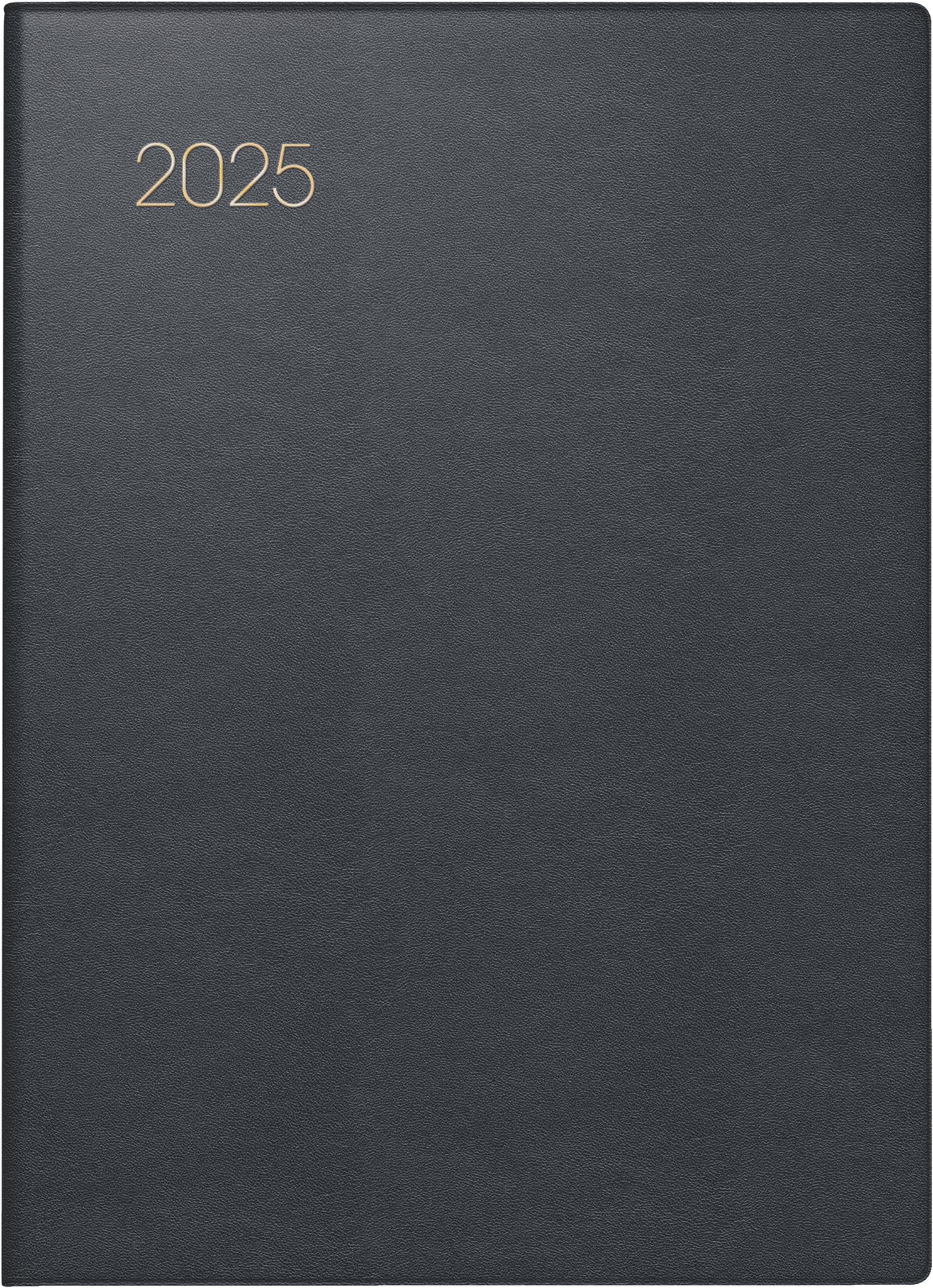 BRUNNEN Pocket Diary Model 731 (2025), 2 Pages = 1 Week, A6, 176 Pages, Leather Cover, Black