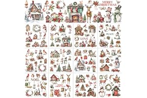 BBTO 12 Sheets Christmas Rub on Transfers for Crafts and Furniture Christmas Rub on Transfer Stickers Winter Decals for Wood DIY Paper Home Decor, 5.5 x 5.7 Inch(Snowman)